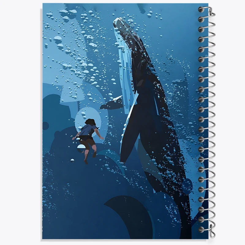 دفتر مشق 100 برگ خندالو طرح نهنگ آبی کد N7500