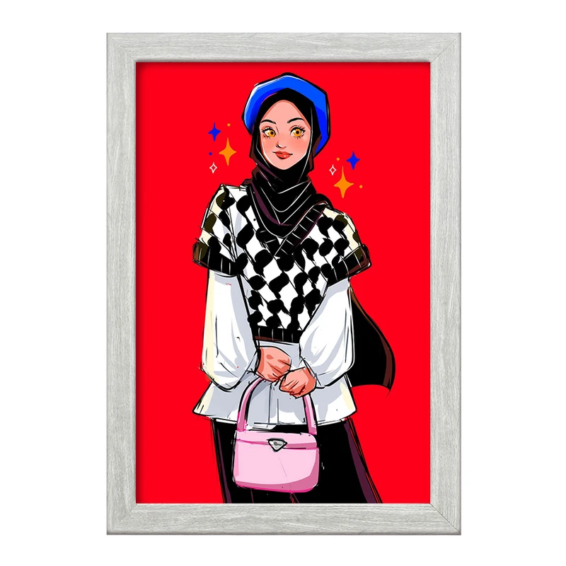 تابلو خندالو طرح دخترانه باحجاب کد 26023