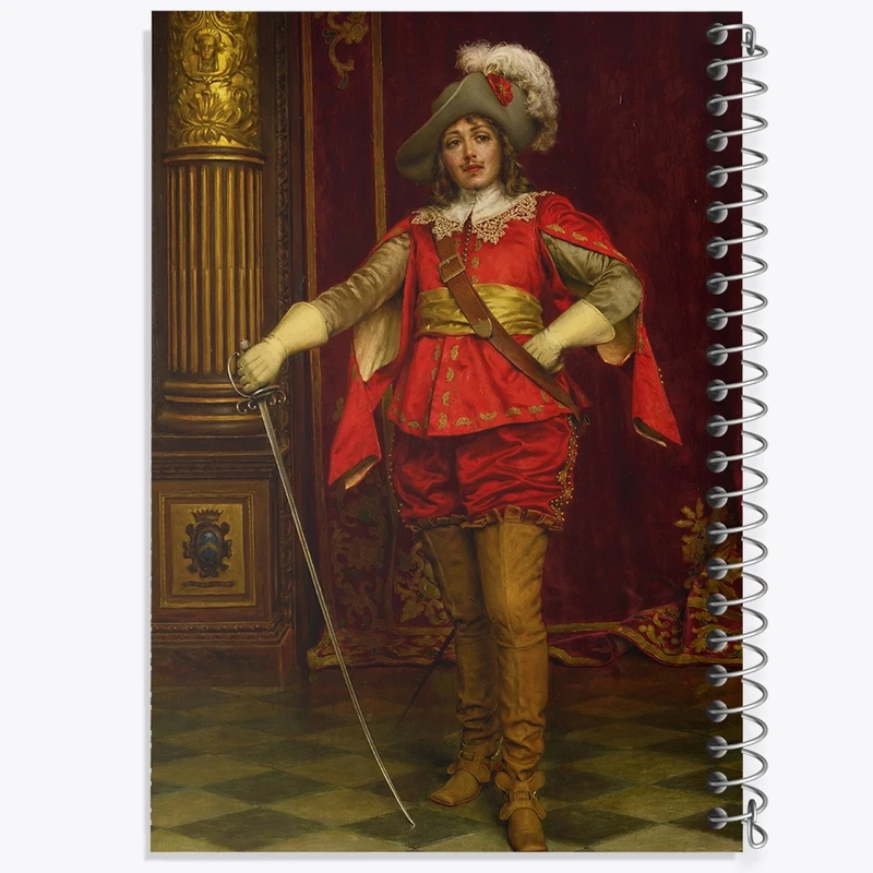 دفتر ژورنال نویسی 50 برگ خندالو مدل نقطه ای طرح نقاشی شوالیه اثر فردریک سولاکروا کد F12138