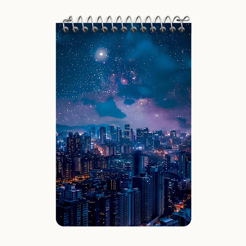 دفتر یادداشت 50 برگ خندالو طرح منظره شب کد F5278