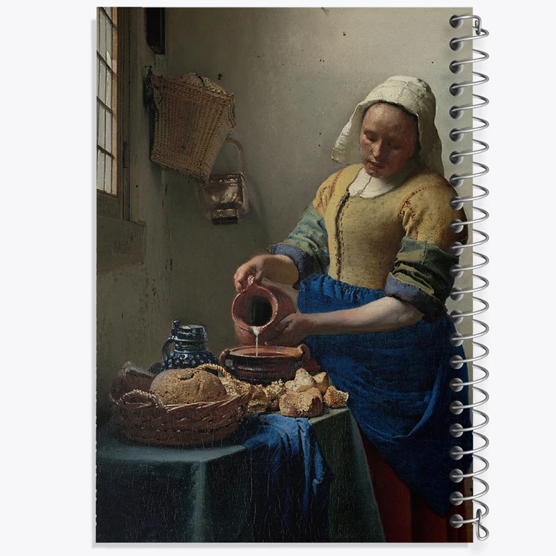 دفتر طراحی 50 برگ خندالو طرح نقاشی دوشیزه اثر یوهانس فرمیر کد F12435