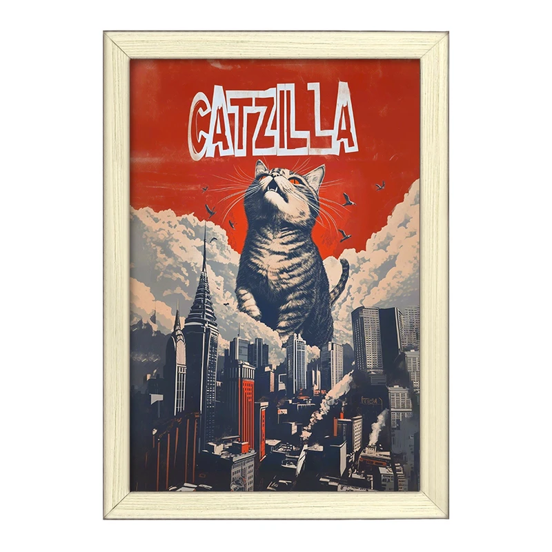 تابلو خندالو طرح کت زیلا (Catzilla) کد F13711