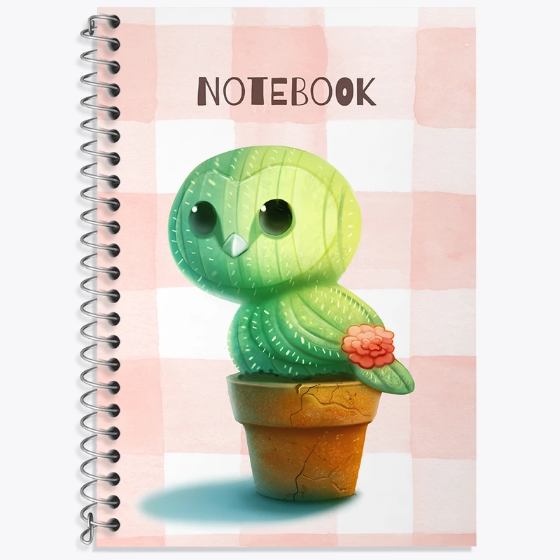 دفتر نت موسیقی 50 برگ خندالو طرح کاکتوس جغد کد N6539