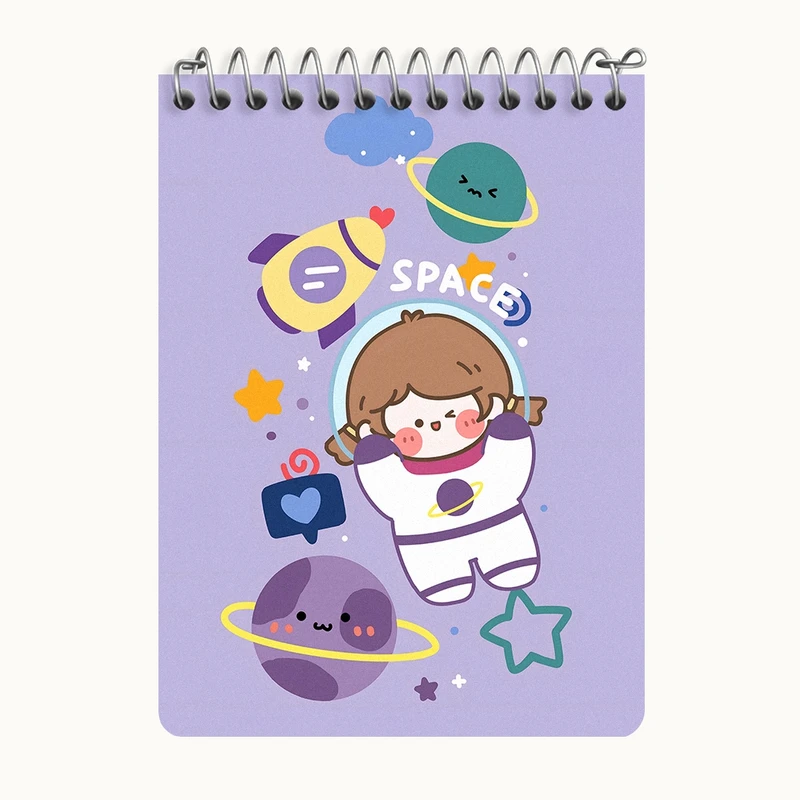 دفتر یادداشت 50 برگ خندالو طرح دخترانه فضانورد کد N3942