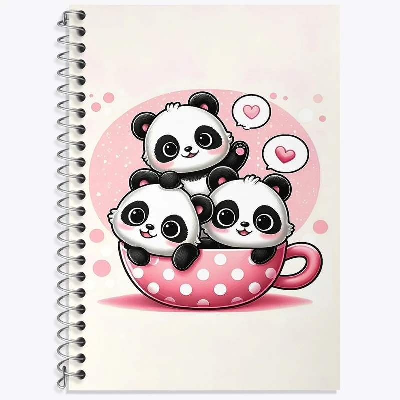 دفتر لغت 50 برگ خندالو طرح پاندای کیوت کد F4246