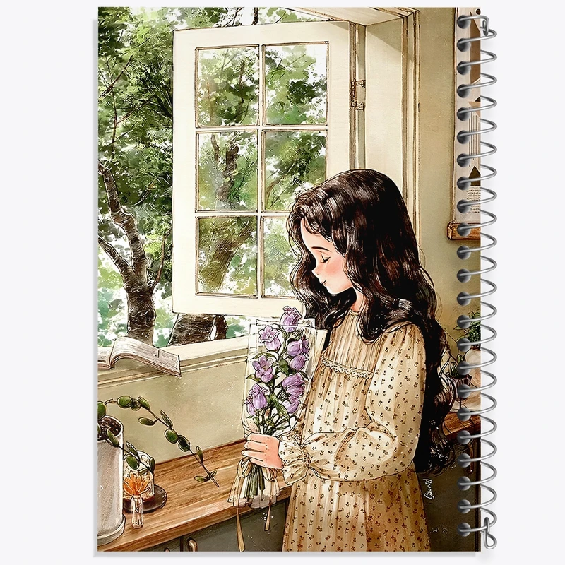 دفتر ژورنال نویسی 50 برگ خندالو مدل نقطه ای طرح دخترانه فانتزی کد N9375