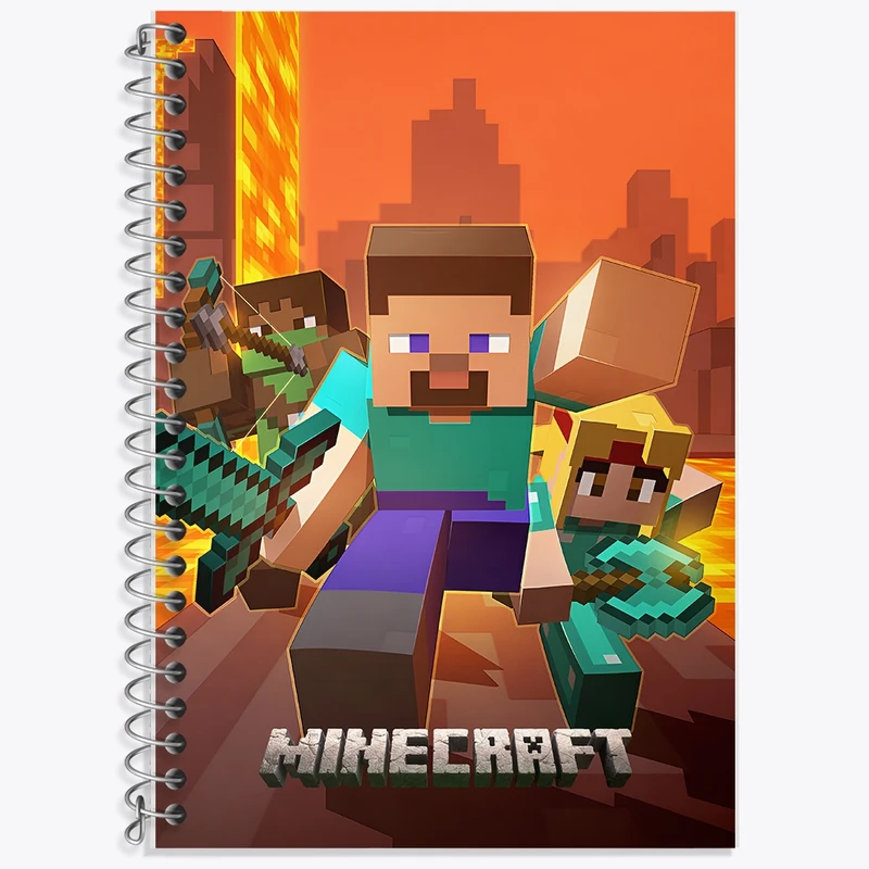 دفتر زبان 50 برگ خندالو مدل سه خط طرح ماینکرافت (Minecraft) کد F14081