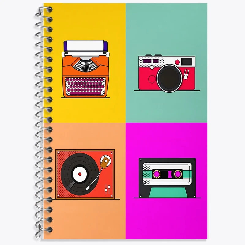 دفتر لغت 50 برگ خندالو طرح موسیقی و عکاسی کد F9710