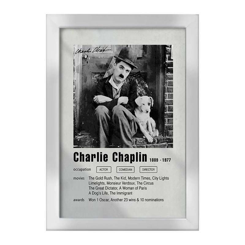 تابلو خندالو طرح چارلی چاپلین (Charles Chaplin) کد F11199
