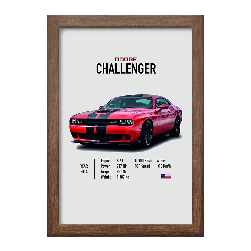تابلو خندالو طرح داج (Dodge Challenger) کد F13482