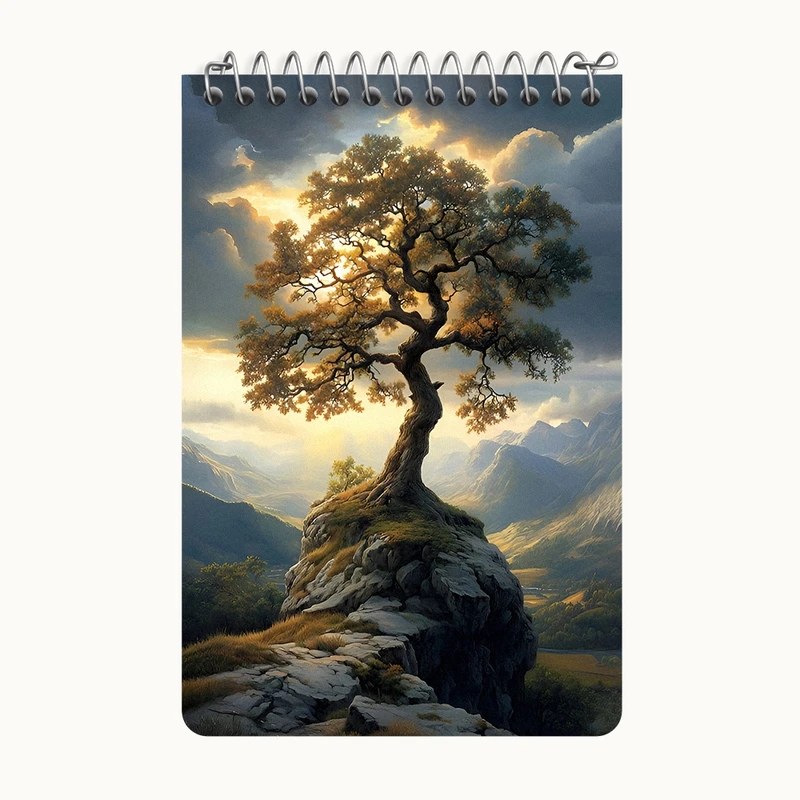 دفتر یادداشت 50 برگ خندالو طرح تک درخت کد F6620