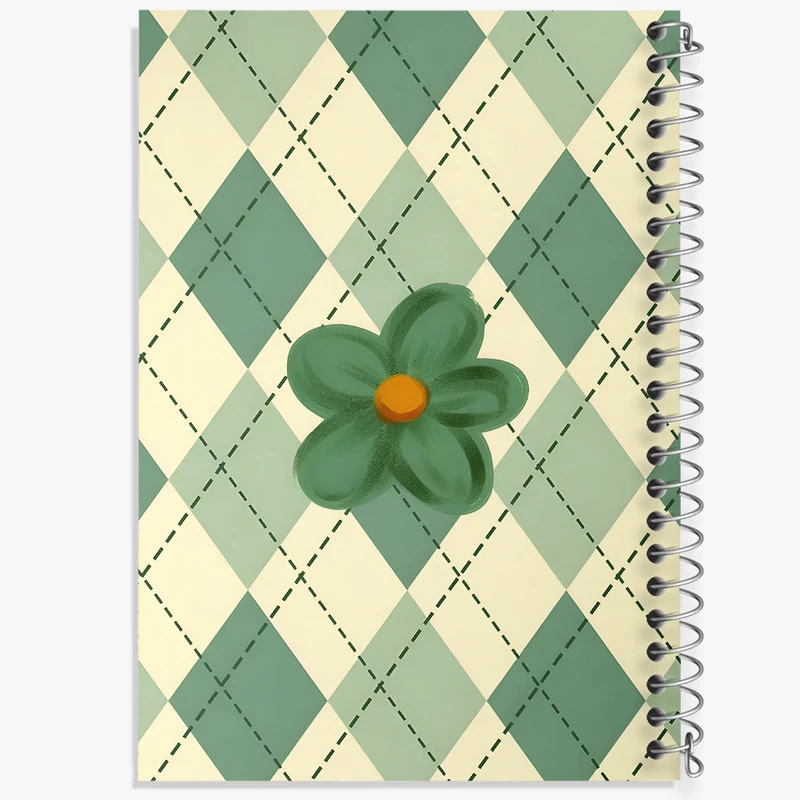 دفتر طراحی 50 برگ خندالو طرح گل و لوزی کد N6671