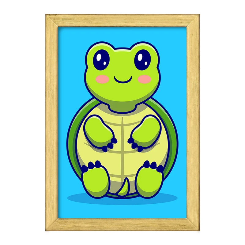 تابلو خندالو طرح  حیوانات بامزه لاکپشت کد 25425