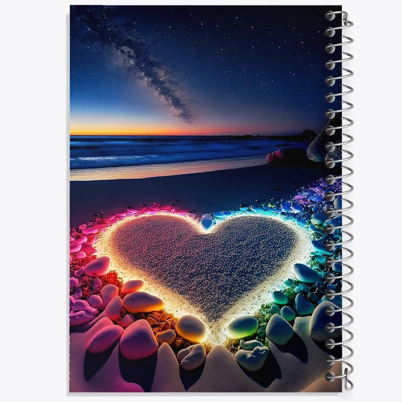 دفتر طراحی 50 برگ خندالو طرح ساحل و قلب کد F12675