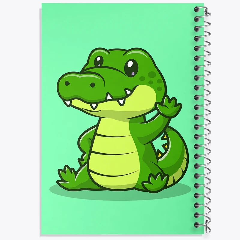 دفتر طراحی 50 برگ خندالو طرح حیوانات بامزه تمساح کد 25417