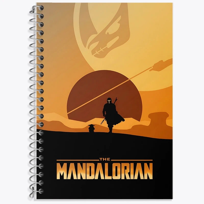 دفتر زبان 50 برگ خندالو مدل سه خط طرح مندلورین (The Mandalorian) کد F13744