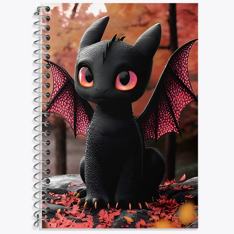 دفتر زبان 50 برگ خندالو مدل سه خط طرح اژدهای سیاه کد F9539