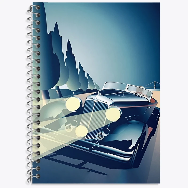 دفتر لغت 50 برگ خندالو طرح ماشین کلاسیک کد F4960