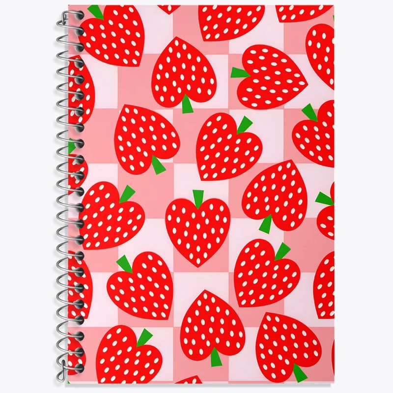 دفتر لغت 50 برگ خندالو طرح پترن توت فرنگی کد N6693