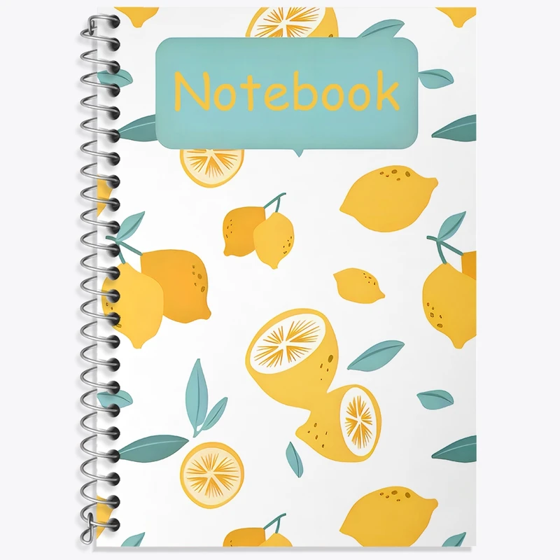 دفتر زبان 50 برگ خندالو مدل سه خط طرح پترن لیمو کد N6661