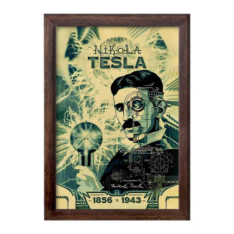 تابلو خندالو طرح نیکولا تسلا (Nikola Tesla) کد F6837