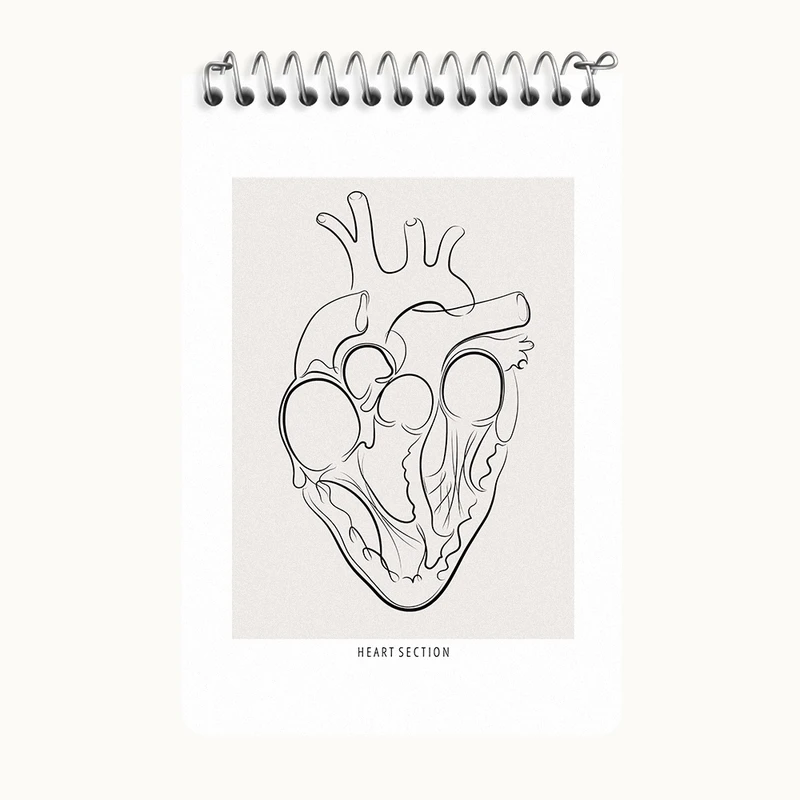 دفتر یادداشت 50 برگ خندالو طرح آناتومی قلب (Heart Anatomy) کد F13897