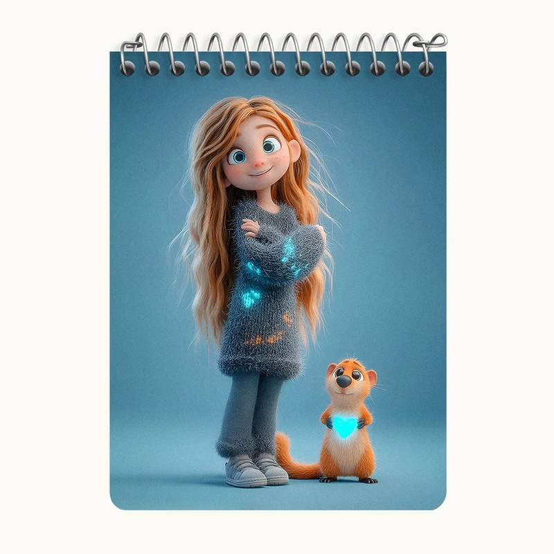 دفتر یادداشت 50 برگ خندالو طرح دخترانه فانتزی کد N9412