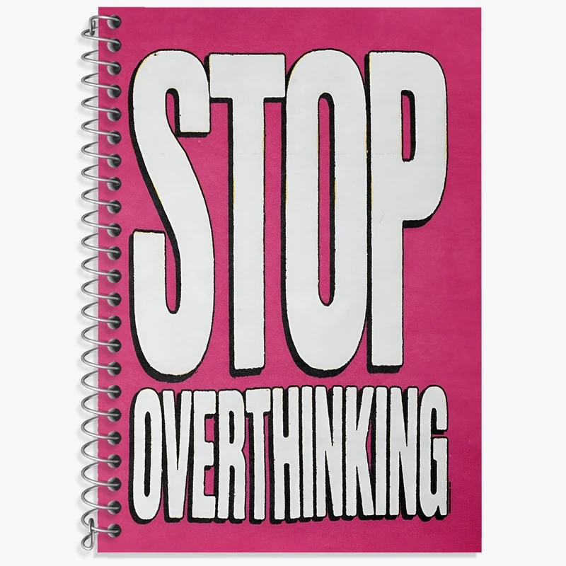دفتر زبان 50 برگ خندالو مدل سه خط طرح Stop Overthinking کد F4075