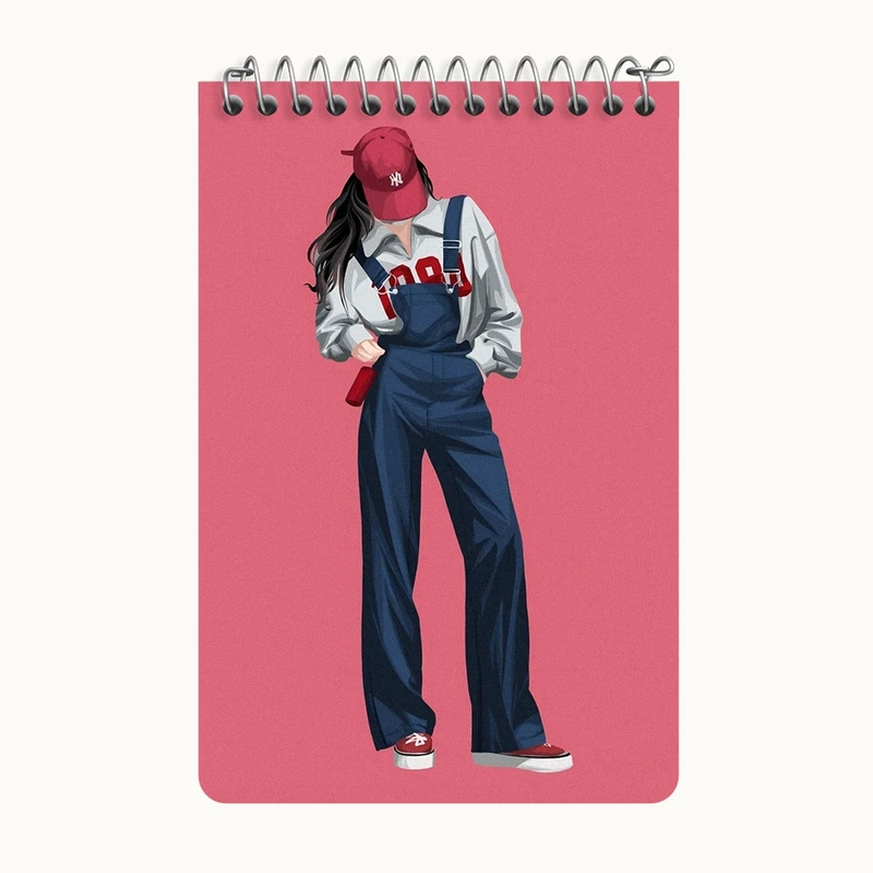 دفتر یادداشت 50 برگ خندالو طرح دخترانه مینیمال کد F3247