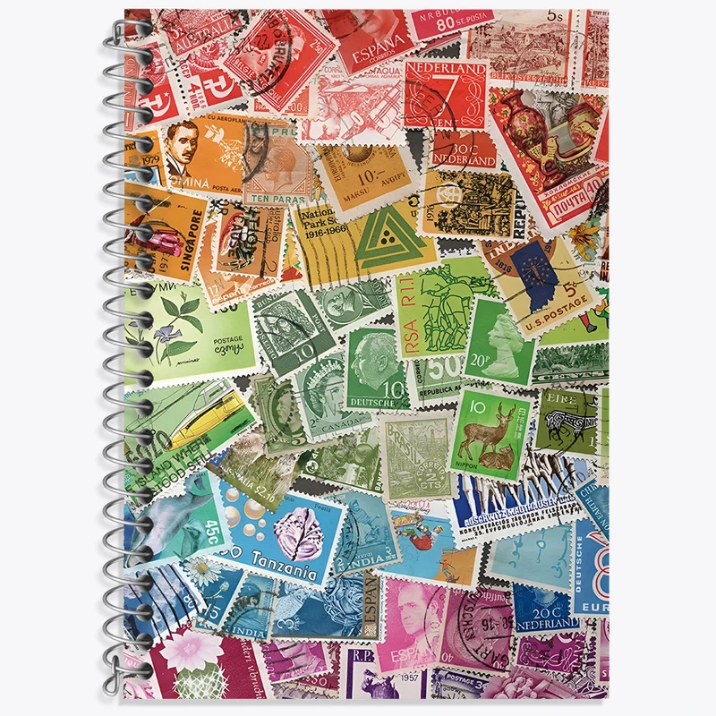 دفتر زبان 50 برگ خندالو مدل دو خط طرح تمبر کد N8286