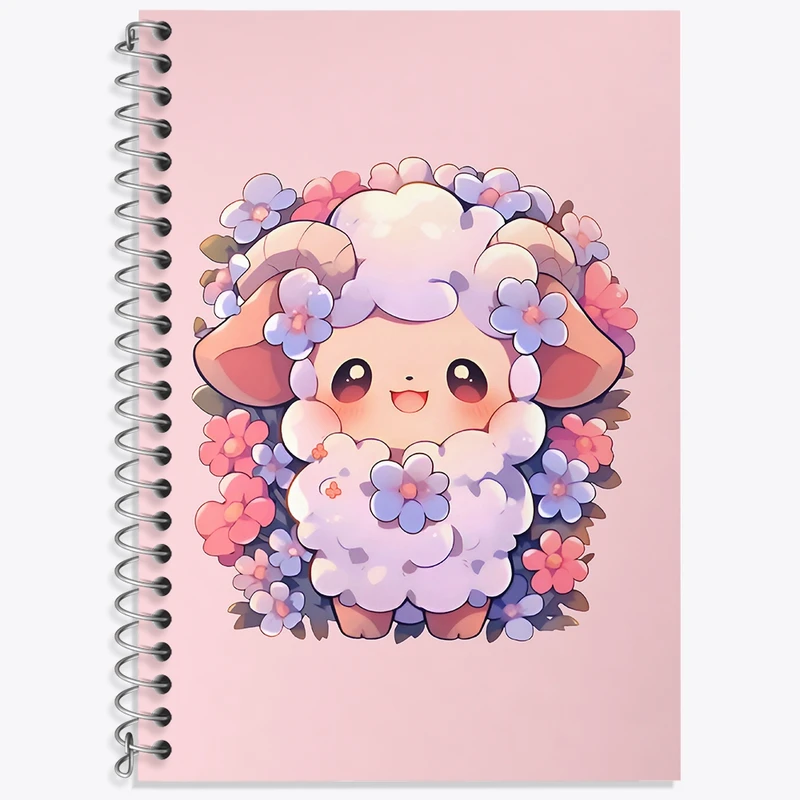 دفتر زبان 50 برگ خندالو مدل سه خط طرح قوچ بانمک کد N6723