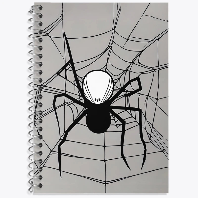دفتر زبان 50 برگ خندالو مدل سه خط طرح عنکبوت (Spider) کد N8029