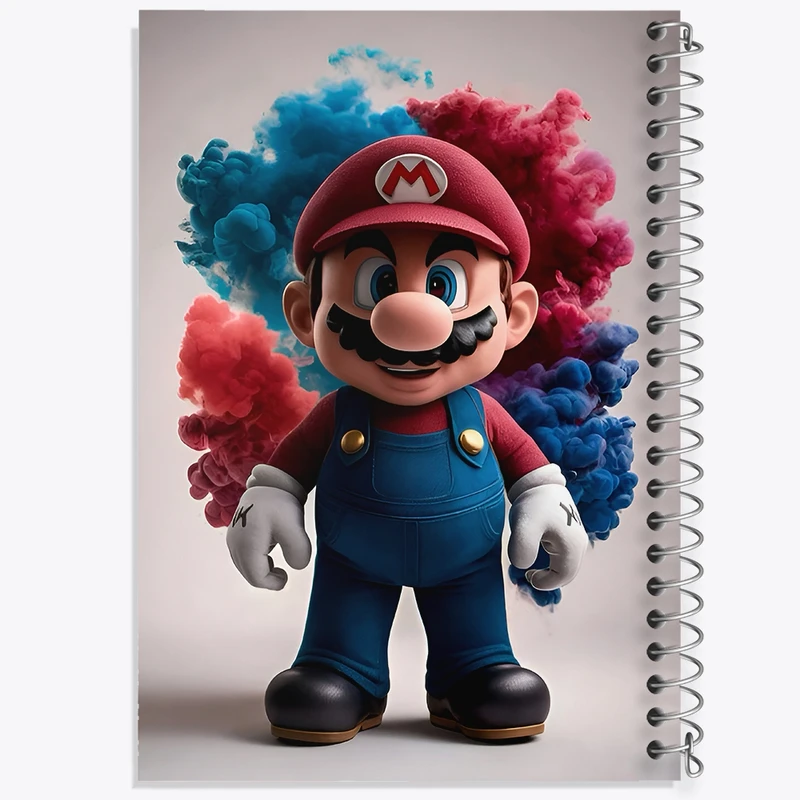 دفتر ژورنال نویسی 50 برگ خندالو مدل نقطه ای طرح سوپر ماریو (Super Mario) کد F8561