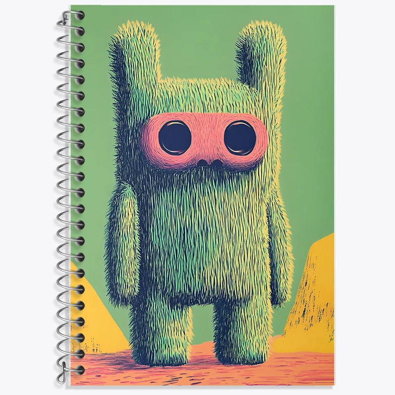 دفتر زبان 50 برگ خندالو مدل دو خط طرح هیولای سبزه ایی کد F11770