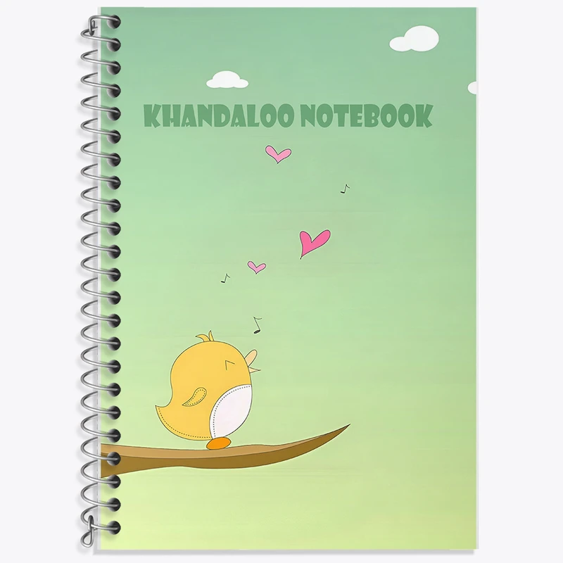 دفتر زبان 50 برگ خندالو مدل دو خط طرح پرنده خوش صدا کد N7396