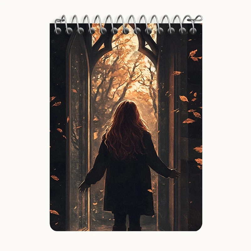 دفتر یادداشت 50 برگ خندالو طرح دختر و پاییز کد N6966