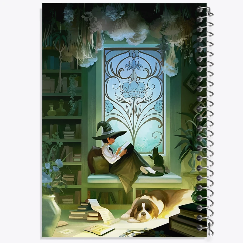 دفتر نقاشی 50 برگ خندالو طرح زنی در حال مطالعه کد N6305