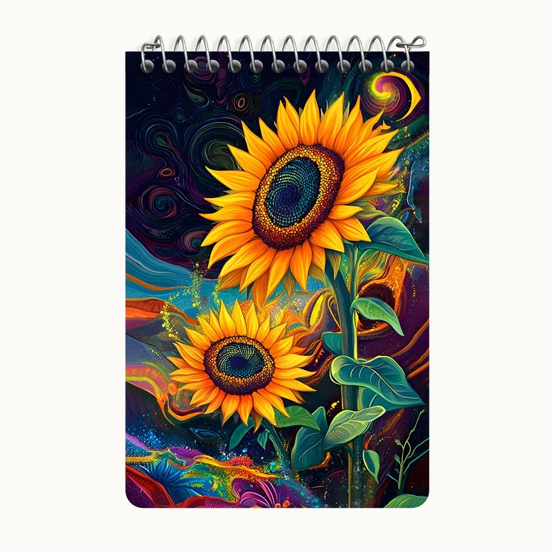 دفتر یادداشت 50 برگ خندالو طرح گل آفتابگردان کد F12108