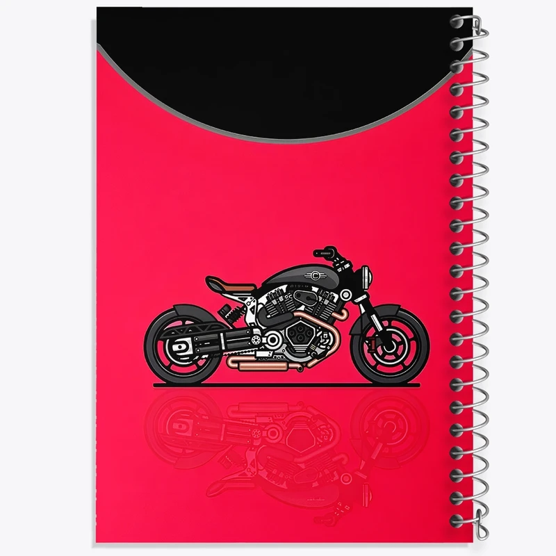 دفتر طراحی 50 برگ خندالو طرح موتور سیکلت کد F4629