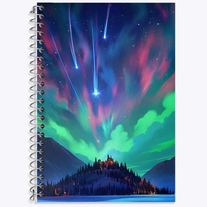 دفتر لغت 50 برگ خندالو طرح شفق قطبی کد F11057