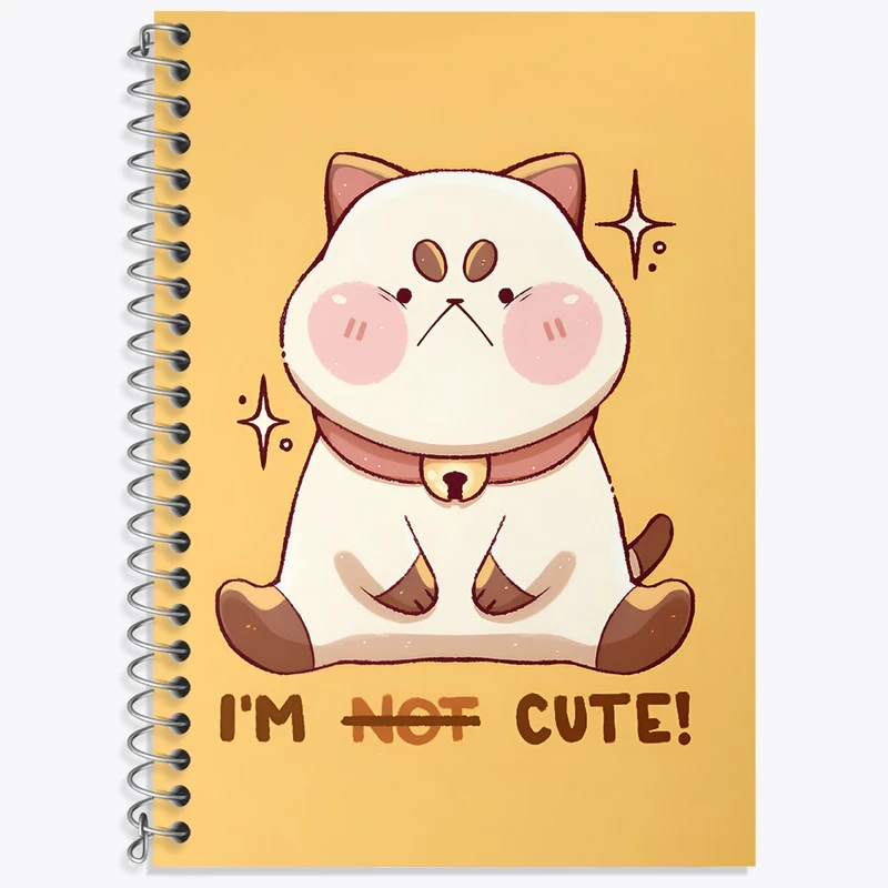 دفتر لغت 50 برگ خندالو طرح I'm not cute! گربه کد N8133