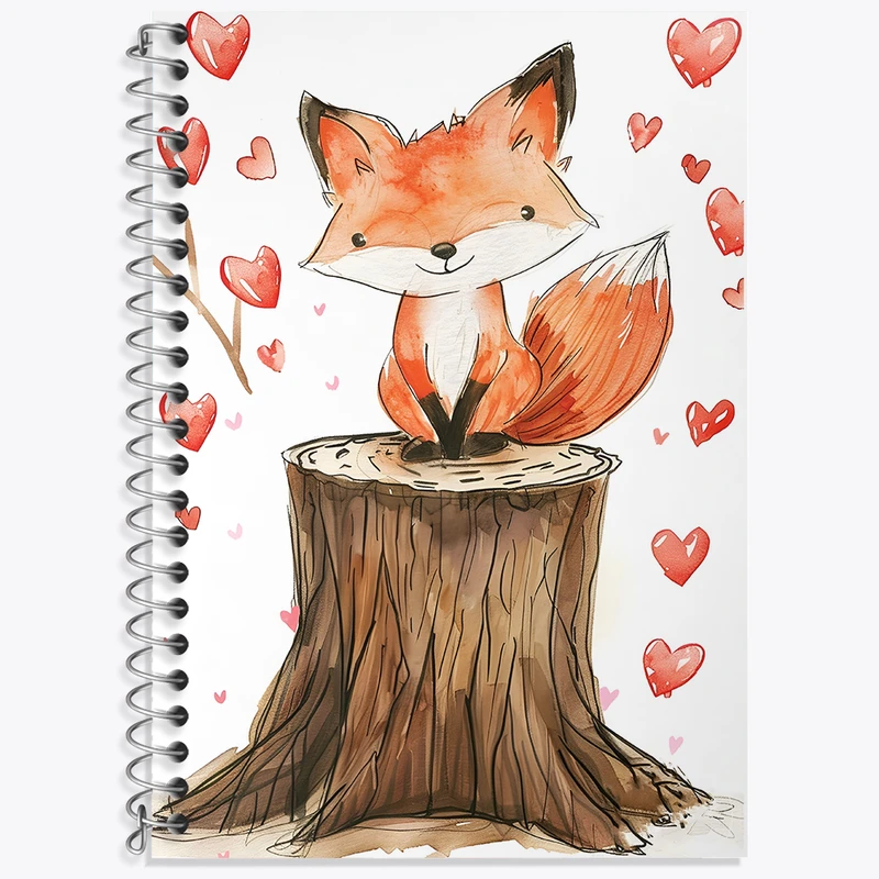 دفتر زبان 50 برگ خندالو مدل دو خط طرح روباه بامزه کد N6368