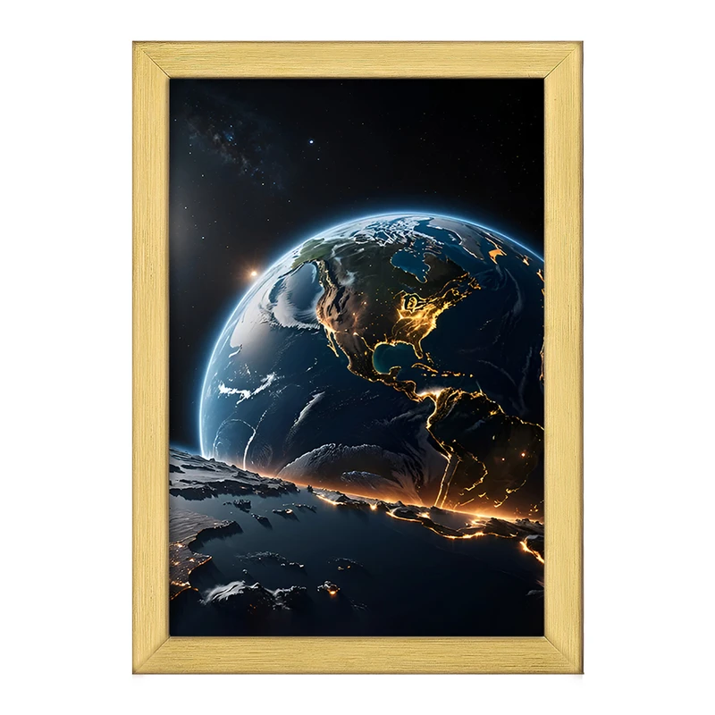 تابلو خندالو طرح زمین و کهکشان کد F8454