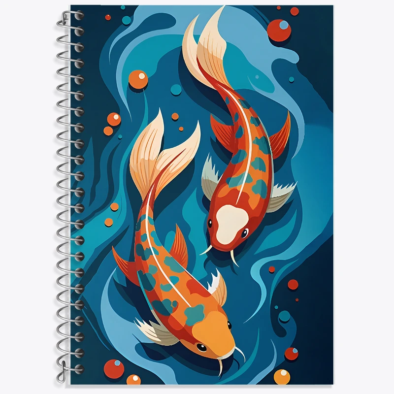 دفتر زبان 50 برگ خندالو مدل دو خط طرح ماهی کد F11990