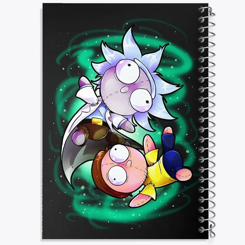 دفتر شطرنجی 50 برگ خندالو طرح ریک و مورتی (Rick and Morty) کد F4929