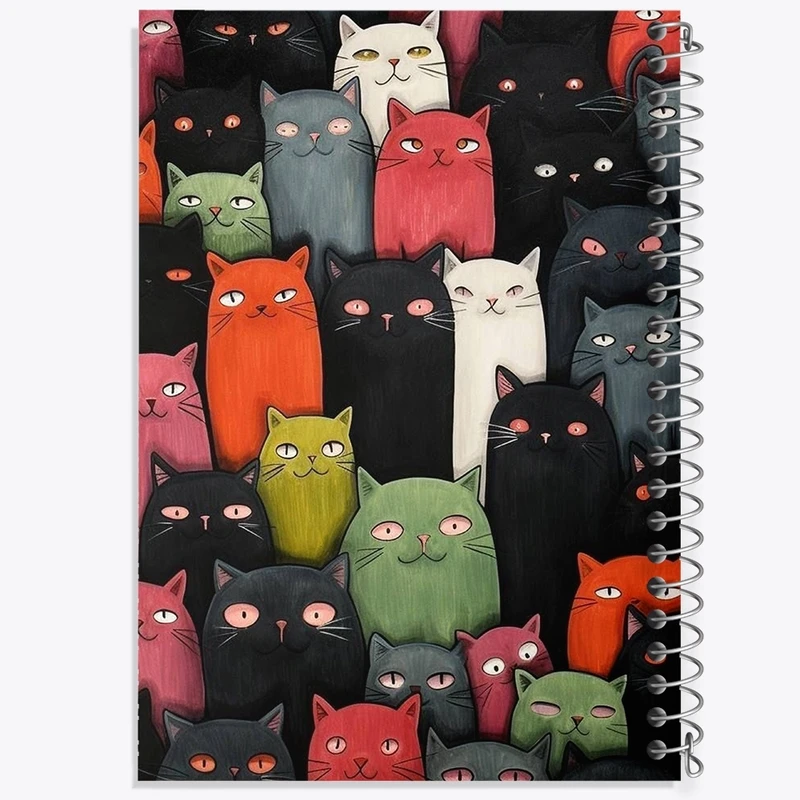 دفتر طراحی 50 برگ خندالو طرح گربه (Cat) کد F720