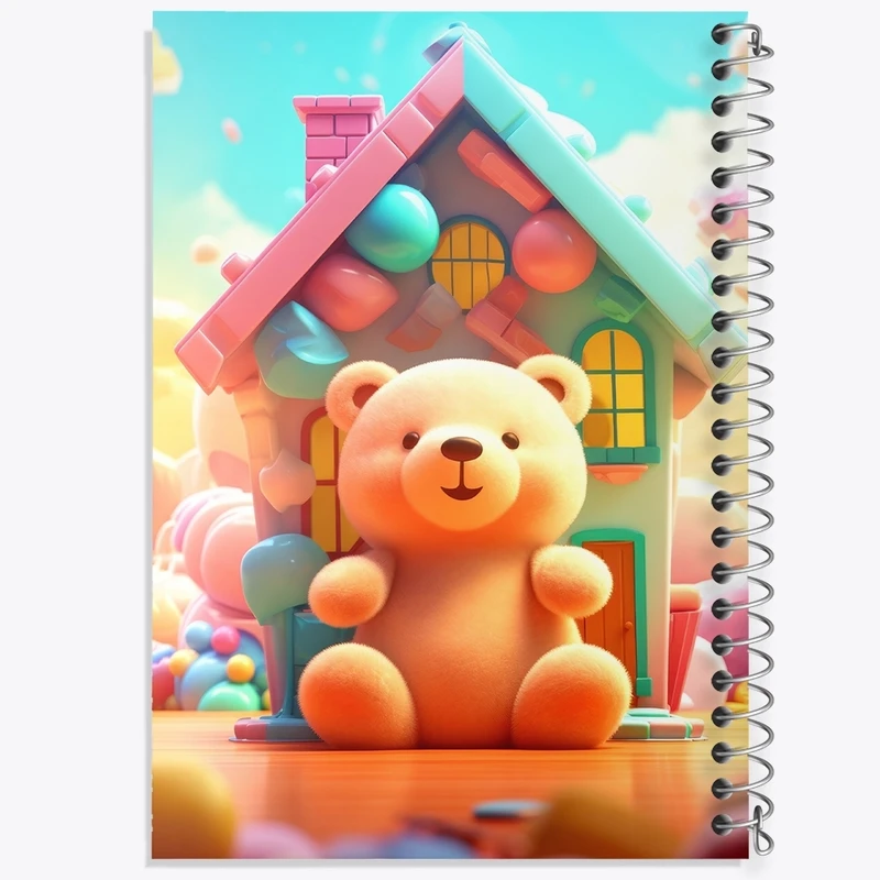 دفتر طراحی 50 برگ خندالو طرح خرس کیوت کد F2641