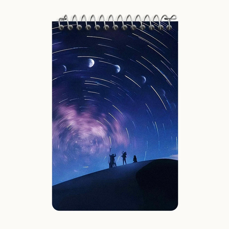 دفتر یادداشت 50 برگ خندالو طرح آسمان شب کد F10763