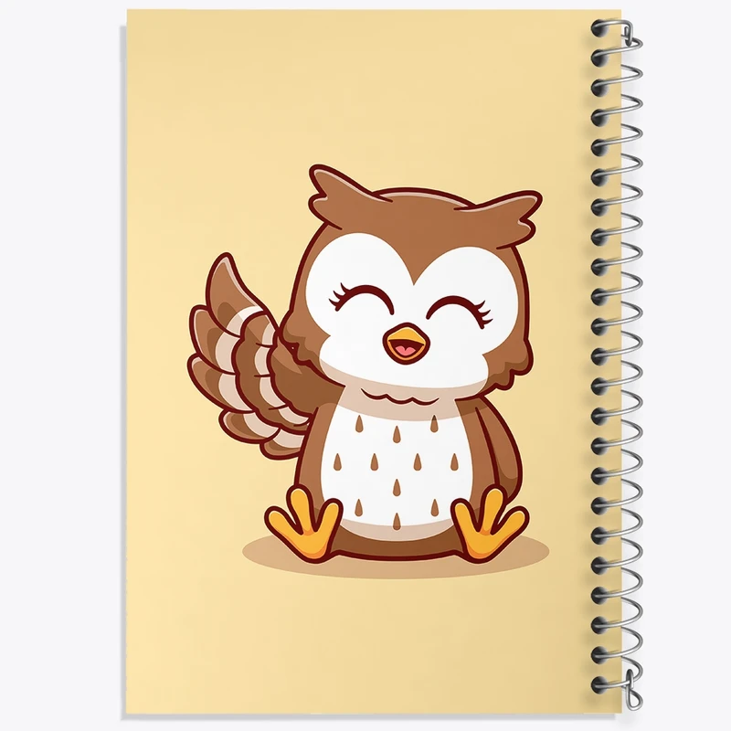 دفتر طراحی 50 برگ خندالو طرح حیوانات بامزه جغد کد 29686