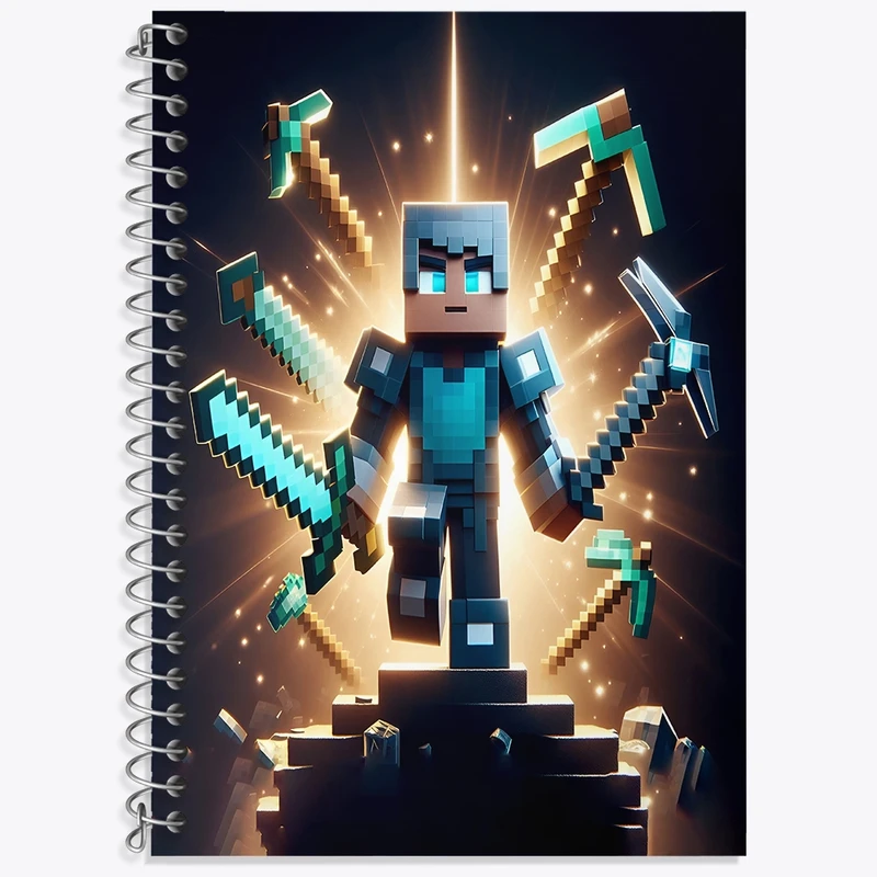 دفتر لغت 50 برگ خندالو طرح ماینکرافت (Minecraft) کد F3544